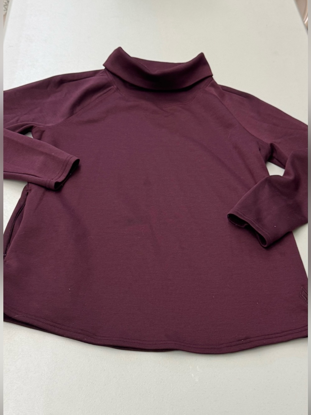 Skechers Women's Activewear Plum Turtleneck Long Sleeve Warm Winter Athletic Top
